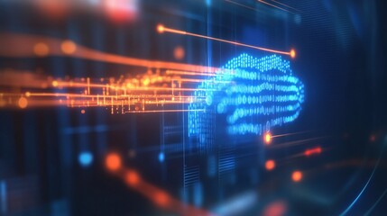 Obraz premium Exploring artificial intelligence virtual data interaction digital space graphic representation futuristic environment technical perspective