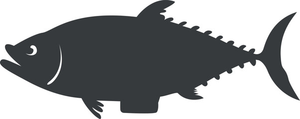 Silhouette of Fast-Moving Tuna in Open Waters