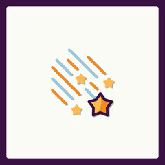 Stylized shooting stars illustration on a minimal background design