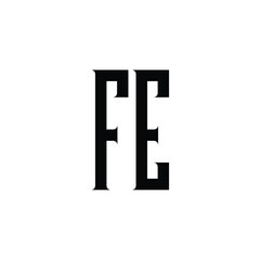 Obraz premium FE monogram logo design letter text name symbol monochrome logotype alphabet character simple logo