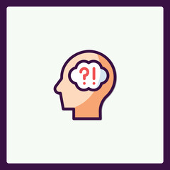 Conceptual icon illustration showcasing problem solving and confusion state