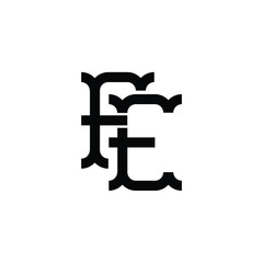 FE monogram logo design letter text name symbol monochrome logotype alphabet character simple logo