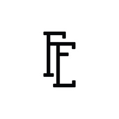 FE monogram logo design letter text name symbol monochrome logotype alphabet character simple logo