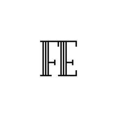 FE monogram logo design letter text name symbol monochrome logotype alphabet character simple logo