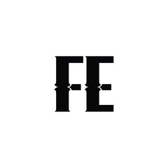 Obraz premium FE monogram logo design letter text name symbol monochrome logotype alphabet character simple logo