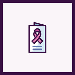 Breast Cancer Awareness Pink Ribbon Icon Isolated Symbol for Support