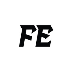 FE monogram logo design letter text name symbol monochrome logotype alphabet character simple logo