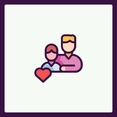 Embracing togetherness a simple icon celebrating love and relationship harmony