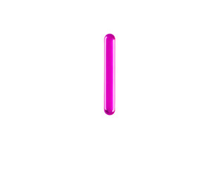Obraz premium Glossy pink letter I isolated on transparent background