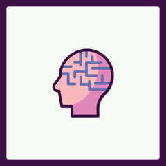 Creative Mind Icon Representing Problem Solving and Cognitive Function