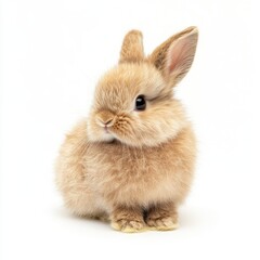 Fototapeta premium Adorable Bunny Portrait in Studio Setting with Soft Lighting and Delicate Fluffy Fur Texture