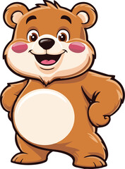 bear vector mascot illustration white background	