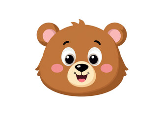 Cute Cartoon Bear Face with transparent background