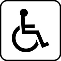 Handicapped sign icon symbol. Handicap parking sign.