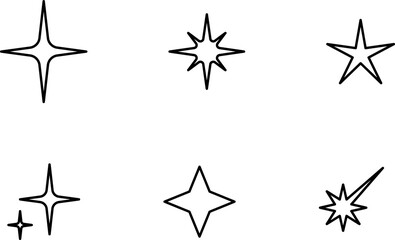 Sparkle star icons set. Simple star burst symbol illustration.