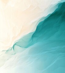 Obraz premium A vibrant teal to soft sand gradient background. Featuring deep teal tones, light sandy beige shades, and touches of white. Emphasizing freshness and energy. Ideal for coastal or nature visuals