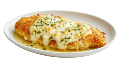 Chicken cordon bleu with a golden crust and melted cheese