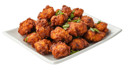 Chicken pakora, deep-fried spiced chicken bites