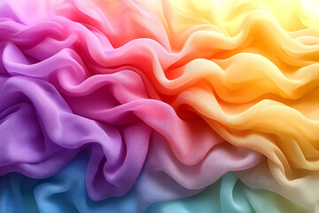 Vibrant, flowing fabric in a rainbow spectrum of colors