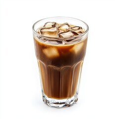 Glass of Refreshing Iced Coffee Drink with Ice Cubes A Cool and Invigorating Beverage Concept