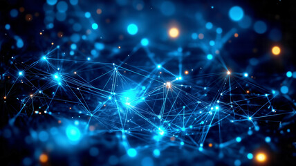 Obraz premium Abstract visualization of data connections in digital technology networks