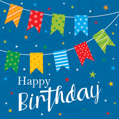 Obraz premium birthday greeting card with birthday decoration design