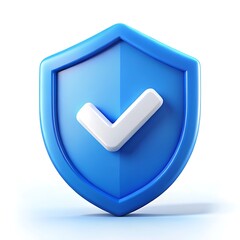 A Secure Blue Shield With A White Checkmark Symbolizing Safety And Protection, Rendered In A Sleek 3d Style