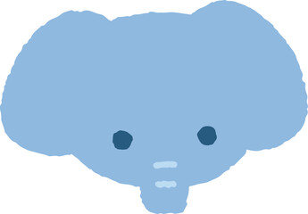 심플하고 투박한 스타일의 귀여운 동물 얼굴 일러스트