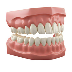 Fototapeta premium 3D Dental Model of Upper and Lower Teeth on Transparent Background 