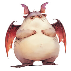Obraz premium Chubby little dragon character fantasy realm digital art whimsical environment close-up view