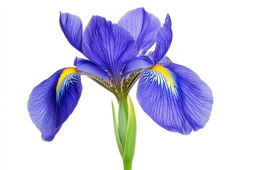 Blooming Iris Flower Isolated with Vibrant Petals and Delicate Details