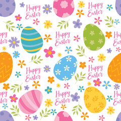 seamless easter pattern with easter eggs design