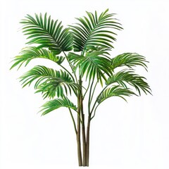 Obraz premium Tropical Majesty Elegant Palm Tree Isolated Against White Backdrop for Botanical Illustration Usage