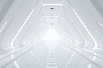 Obraz premium white room with a light at the end of it