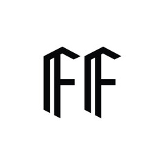 FF monogram logo design letter text name symbol monochrome logotype alphabet character simple logo