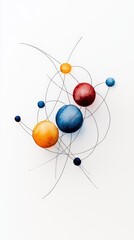 Abstract art featuring colorful spheres interconnected by lines, representing creativity and modern design.