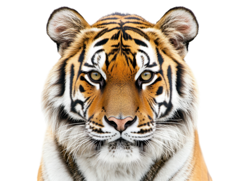 Isolated Tiger Face Front View