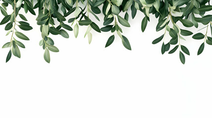Elegant leafy foliage border with transparent background for nature-themed designs projects