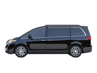 Isolated Black Minivan Car
