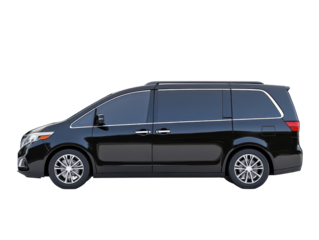 Isolated Black Minivan Car