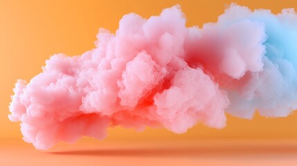 Fototapeta premium Colorful Cloud Formation Against Orange Background Abstract Conceptual Design