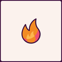Playful Flame Icon with Vibrant Orange and Pink Hues for Modern Design