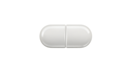 One pill isolated on a transparent background Generative Ai.