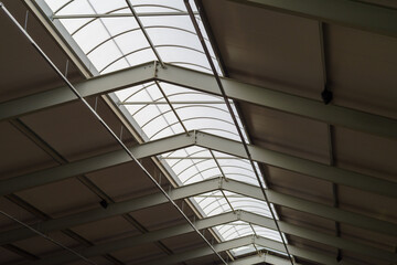Fototapeta premium Roof windows in the production hall.