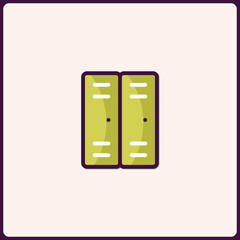 Stylized illustration of two green lockers, perfect for school or gym