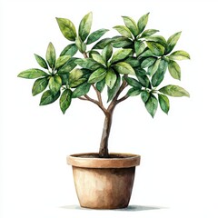 Obraz premium Lush Green Indoor Plant in Terracotta Pot with Vibrant Leaves for Home Decor and Gardening Inspiration