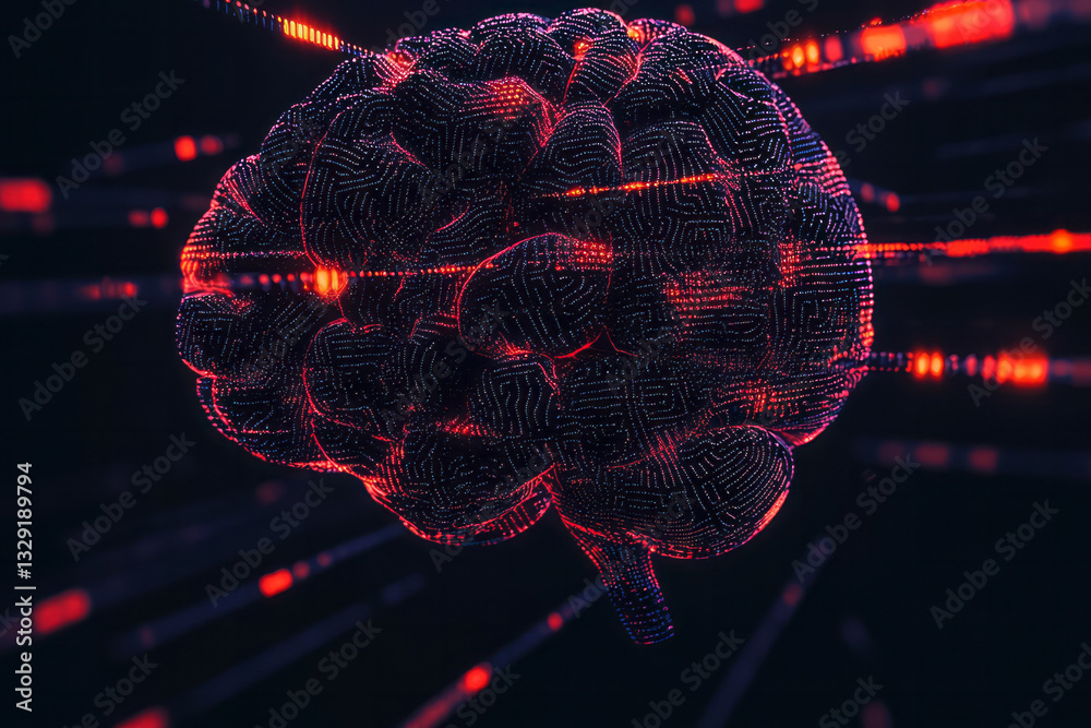 Aufkleber a brain made of binary code code code code code code code code code code code code code code code code