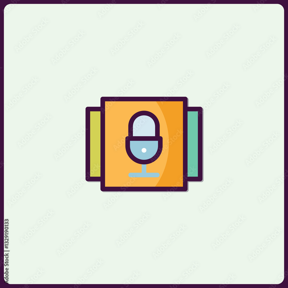 Aufkleber stylized media player element featuring recording function symbol within stack