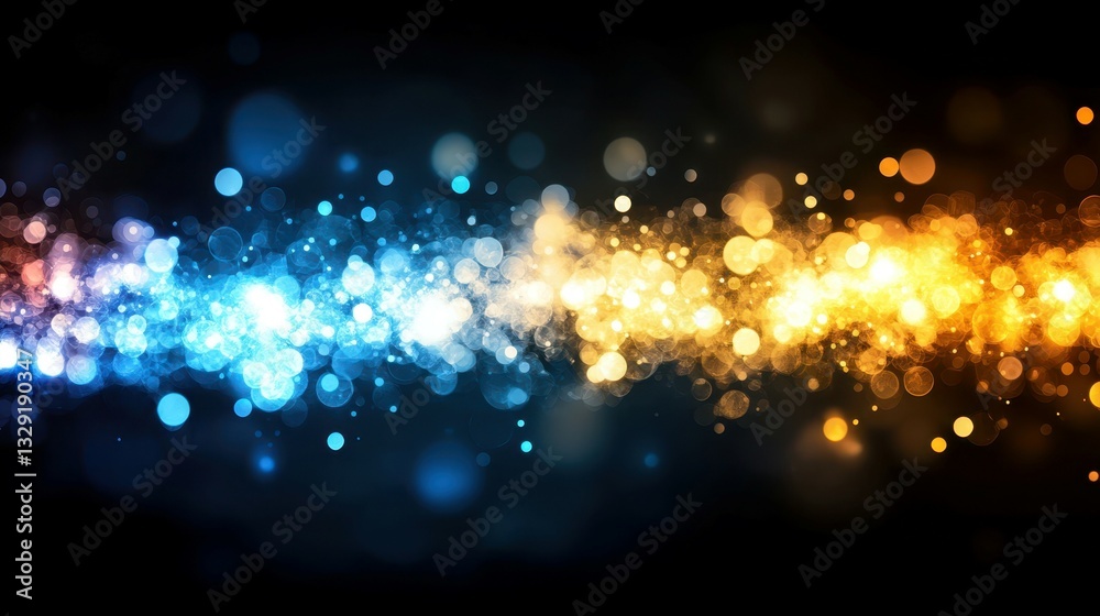 Wall mural illuminated pathways: a stunning visual of luminous particles forming two streams of light, one in c