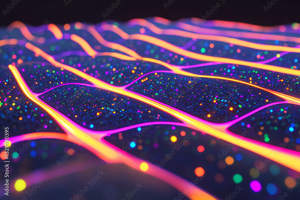 Poster a close up of a colorful pattern on a surface